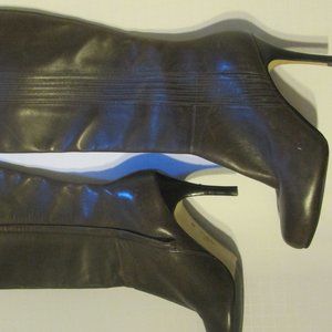 Cole Haan size 6 ladies knee high leather boots dark grey